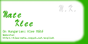 mate klee business card